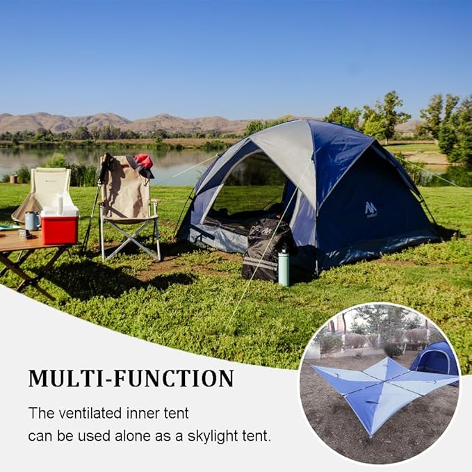 2-3 Person Tents for Camping - AYAMAYA Outdoor Waterproof Dome Family Tents with Removable Rainfly Breathable with 2 Doors &amp 2 Large Mesh Windows - Easy Set Up for Backpacking Hiking Travelling