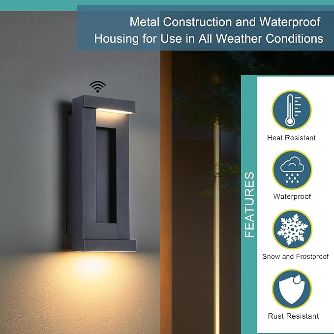 Dusk to Dawn Outdoor LED Wall Lights Exterior Front Porch &amp Patio Light Photocell Sensor Wall Sconce Lamp IP65 Waterproof Anti Rust Outside Lighting for House Doorway Garage