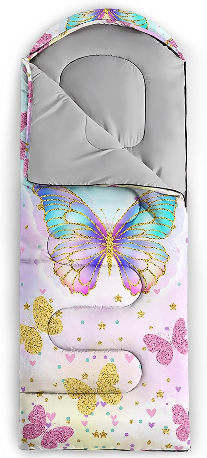 HOSIMA Dear Hunting Pattern Cold Weather Sleeping Bags for Kids AdultsBlack Light Weight Waterproof Sleeping Bags for Outdoors Hiking.