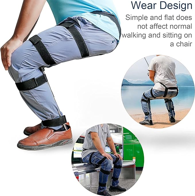 MASERA Wearable Chair - Invisible Magic Seats Folding Portable Seat Lightweight Bear Up to 330Lbs Exoskeleton Levitation for Fishing Concert Subway (Large)