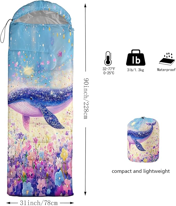 AILONEN Sunflower Sunset Sleeping Bag for Boys Girls Adults3 Season Warm &amp Cool Weather Botanical Design Lightweight Waterproof Camping Sleeping BagHikingOutdoor Backpack Traveling