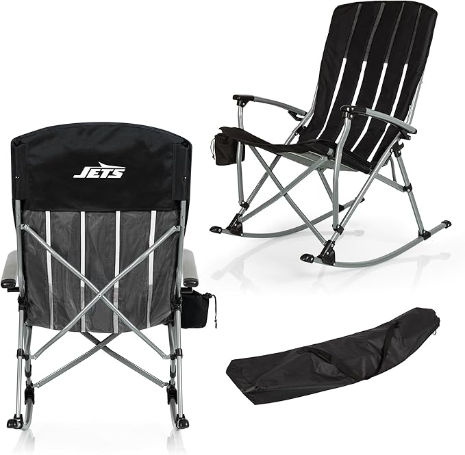 Picnic TIME NFL Unisex-Adult NFL Outdoor Rocking Camp Chair XL Heavy Duty Camping Chair for Adults