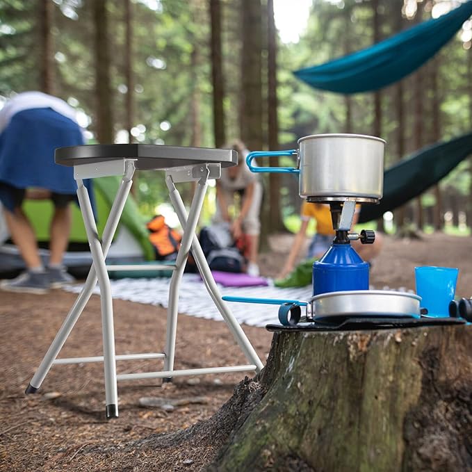 MIDDOW SILKYDRY Folding Stool 28'' Foldable Counter Bar Stools for Adults Portable with Handle Heavy Duty Metal Collapsible Stool Chair Barstools for Kitchen Outdoor &amp Camping 330 lbs Capacity
