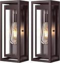 15 Large Oil Rubbed Bronze Outdoor Light Fixture 2 Pack ORB Outdoor Sconces Modern Waterproof Wall Lights with Clear Glass Shade for Front Door Porch Garage