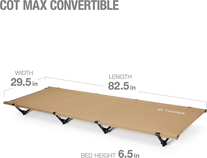 Helinox Cot Max Lightweight Compact Collapsible Portable Camping Cot Coyote Tan