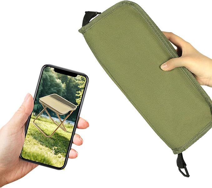 Ymiko Mini Folding Stool Portable Compact Stool with Double Storage Bags and Reinforced X Frame for Outdoor Camping Fishing Picnicking Travel