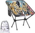 Cute Tiger Camping Chair Lightweight Portable Chairs for Adults Easy Installation Outdoor Foldable Camping Chair for Camping Fishing Hiking Picnic Beach