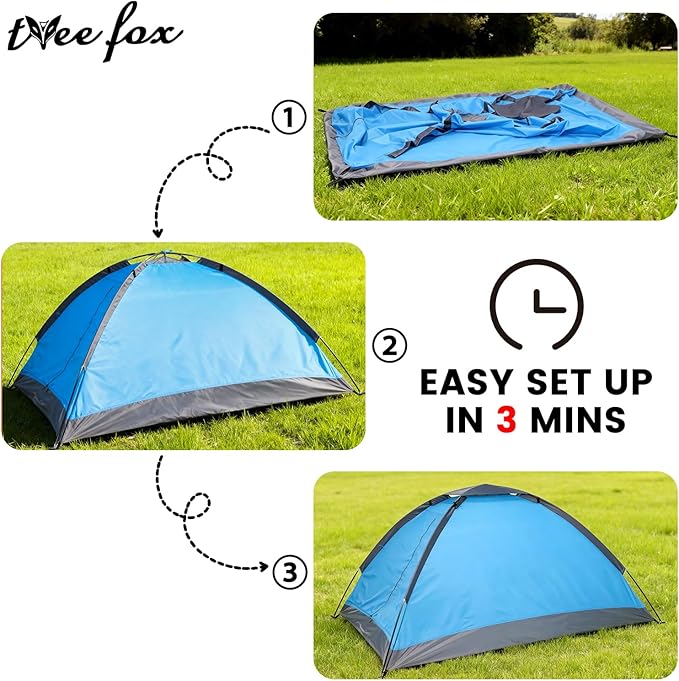 Tree Fox Camping Tent for 2 Person Lightweight Portable Waterproof Easy Set Up Outdoor Tent for Adults Good Choice as Camping Gear for Backpacking and Hiking