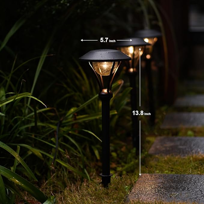 GOODSMANN Low Voltage Pathway Lights Landscape Lighting Outdoor Path Lights Wired LED 1W 60 Lumens 3000K Aluminum Housing Walkway Driveway Light with Stake Connector