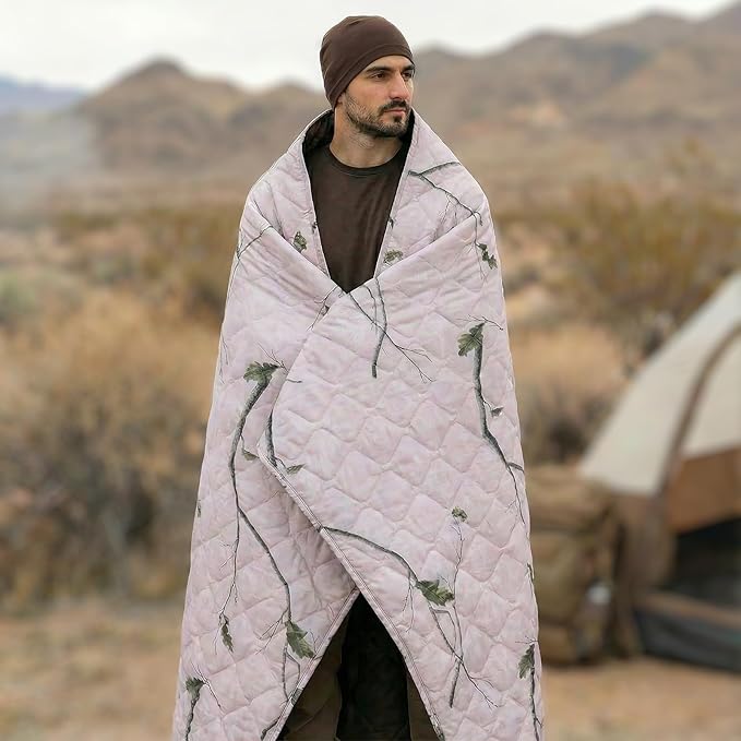 LOOGU Camo Blanket Waterproof Insulation Poncho Liner for Outdoor Camping Hiking Hunting Survival Backpacking Picnicking
