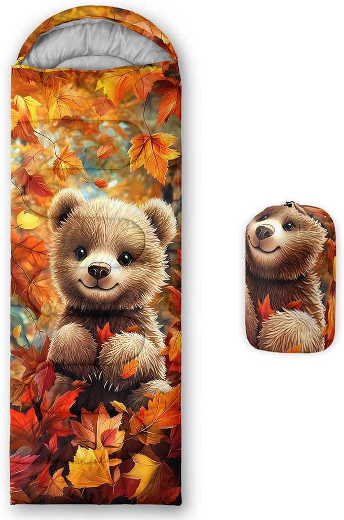 AILONEN Cartoon Camping Sleeping Bag for Boys Girls AdultsLightweight &amp Waterproof3 Season Warm &amp Cold WeatherPortablePrinted Sleeping BagTravelingCampingHiking