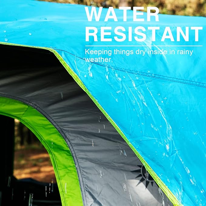 EVER ADVANCED 6 Person Camping Tent Blackout Design Tent for Camping Instant Cabin Tents for Family with Rainfly 60s Easy Setup Water-Resistant