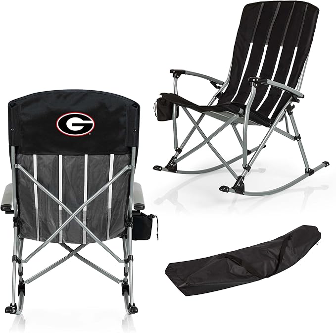 Picnic TIME NCAA Unisex-Adult NCAA Outdoor Rocking Camp Chair XL Heavy Duty Camping Chair for Adults