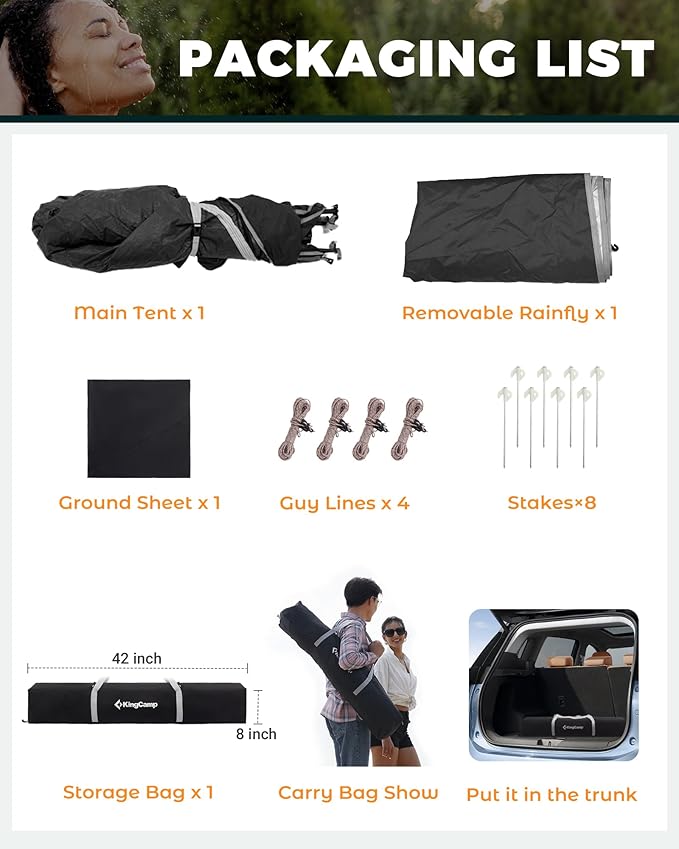 KingCamp Instant Shower Tent Portable Superior Stable Privacy Shelter Large Room Outdoor Toilet Tent with Floor for Beach Camping &amp Hiking Setup in Under 60s