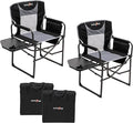 SUNNYFEEL Camping Directors Chair Heavy DutyOversized Portable Folding Chair with Side Table Pocket for Beach FishingTripPicnicLawnConcert Outdoor Foldable Camp Chairs
