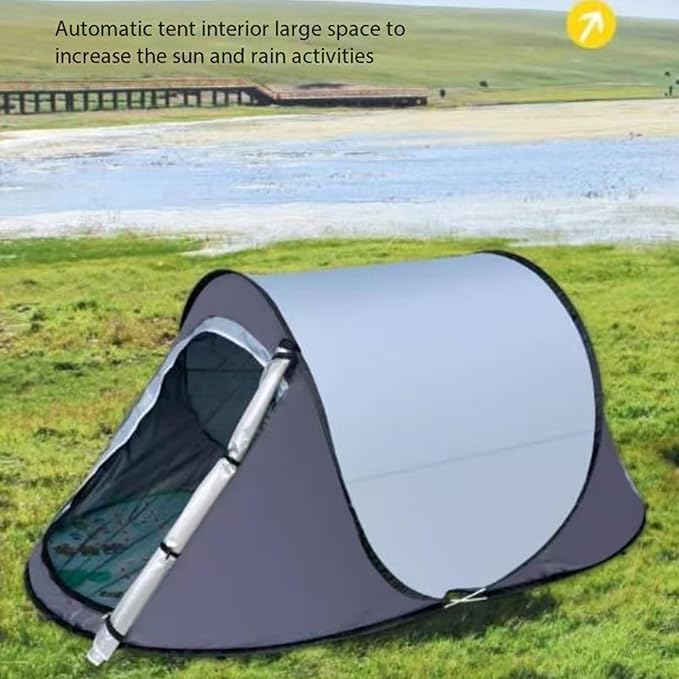 Camping Tent - Pop-up Tents | Easy Tent | Waterproof 1-2 Person Sunscreen | Automatic Setup Instant Family Shelter | Lightweight Windproof Portable Dome for Outside Hiking Traveling