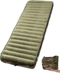Inflatable Sleeping Pad for Camping Extra-Thick 4.75 Single Air Mattress with Soft Velvet Top Machine Washable Family Lightweight 4-Season Pad for Traveling &amp Hiking Green