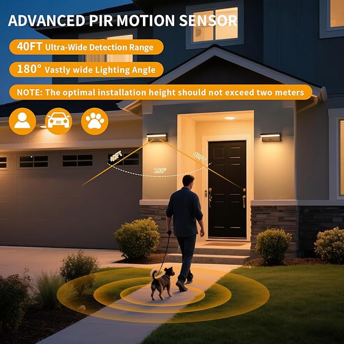 Outdoor Solar Wall Light Solar&ampUSB Charging Powered Lamps Dusk to Dawn Sensor with 2 Lighting Modes Rechargeable IP54 Exterior Solar Porch Lights Patio Fence Outdoor Light Fixture