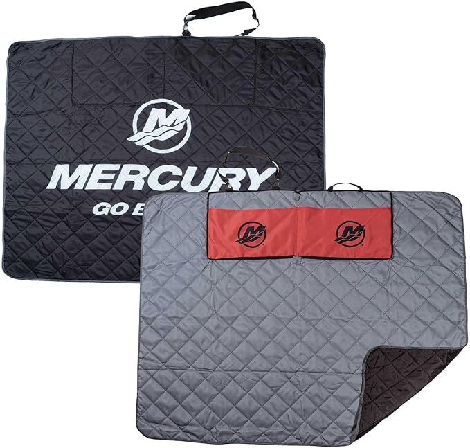 MERCURY Logo Travel Blanket w/Water Resistant Fabric - Red &amp Black MER-60004
