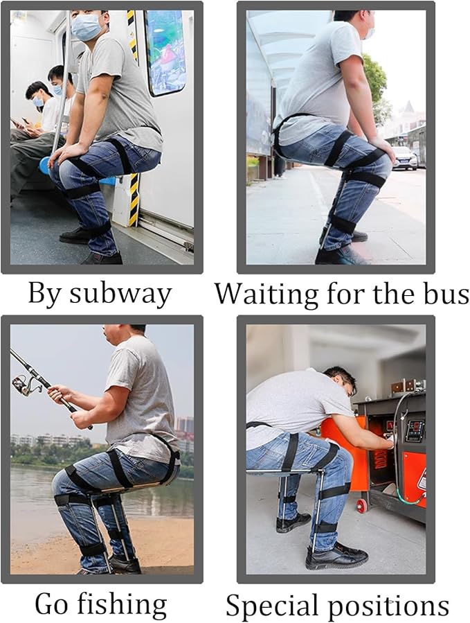 Adjustable Chairless Wearable Invisible ChairPortable Invisible Seat Leg Brace Support Chair Pants4 Sizes to Choose fromfor Fishing and People Standing for Long Periods of Time(Size:XL)