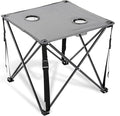 ARROWHEAD OUTDOOR 26” (66cm) Portable Camping Folding Table 2 Cup Holders Square Carrying Case Steel Frame High-Grade 600D Canvas