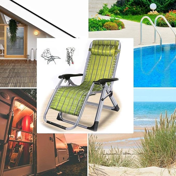 Folding Chair ReclinerAdjustable Reclining Sun Loungers Chairs Heavy Duty Sun Lounger Recliner Chairs Reclining Camping Chairs Office Lunch Break Chair for Outdoor Patio Camping Beautiful scener