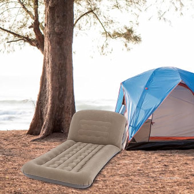 Inflatable Mattress Adjustable Backrest Portable Foldable Flocked Air Mattress for Outdoor Beach Travel Camping
