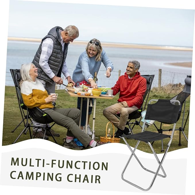 Strong Durable Camping Chair Rod Holder Portable Folding Stool for Beach BBQ