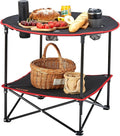 VEVOR Folding Camping Table Outdoor Portable Fold Up Lightweight Side Table for BBQ Tailgating Picnic Travel Hiking Fishing