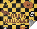 Happy Halloween Yellow Black Checkered Soft Cozy Couch Throws Large Cozy Blanket for Party Sofa Bed Living Room 50x70