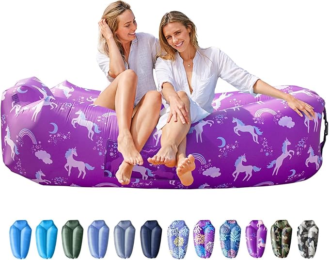AlphaBeing Inflatable Lounger Beach Chair Accessories Air Sofa Hammock Inflatable Couch for Camping Backyard Lakeside with Compression Sacks Ideal Outdoor Gifts for Adults