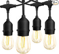 Banord Outdoor String Lights Commercial Grade 96ft Waterproof with 30 S14 Shatterproof Dimmable LED Bulbs Heavy Duty Hanging Lights for Patio Garden Backyard Decoration 2W 2x48ft Strands