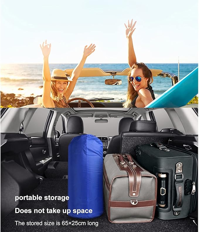 TXGJWRA Inflatable Car Air Mattress Travel Bed - Portable Back Seat Blow-up Sleeping Pad Upgraded Air Mattress Blow Up Bed for Car Travel Camping VacationB-180x105cm(黑色)
