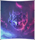 Camping Sun Shelters Neon Wolves with Sharp Eyes Beach Canopy 126 * 110.2in