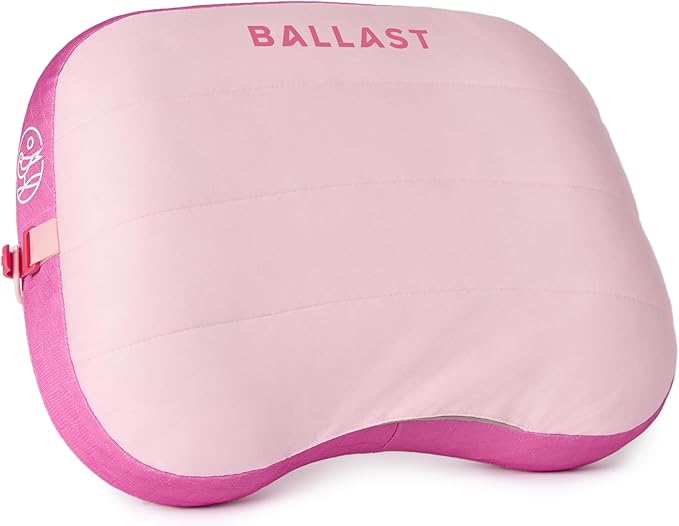 Ballast Beach Pillow – Comfy Durable &amp Compact Stays Put on Windy Beaches with Patented Sand Pouch Inflatable Pillow for Beaches Pools Camping Festivals and Travel (Flamingo Pink)
