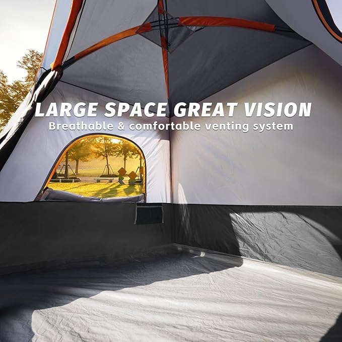 UNP 2/4/6/8 Person Tent Portable Cabin Tent Camping Tent 4-Person Easy Set Up Waterproof with Top Rainfly for Outdoor Camping/Hiking