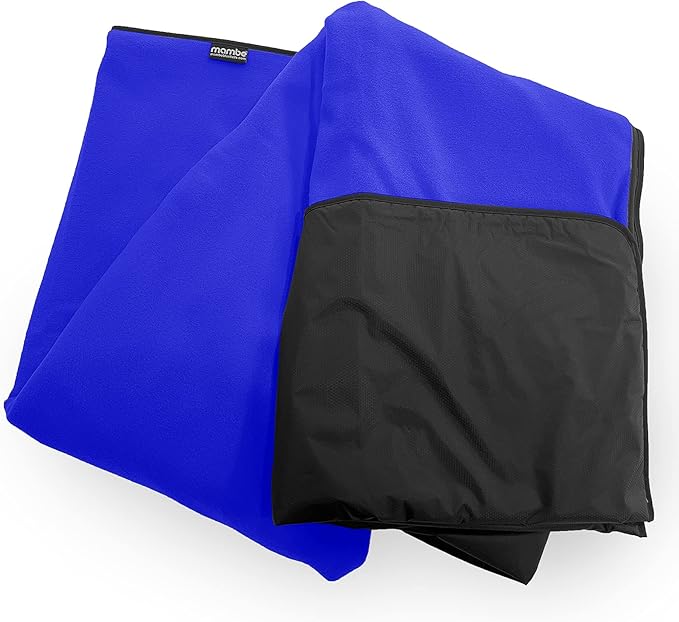 Mambe Large Waterproof Boat Blanket Royal - Insulated Windproof and Water Proof Blanket - Machine Washable Fleece and Nylon Throw for Outdoor Activities Like Picnics and Stadiums