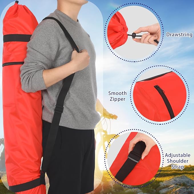 4 Pcs 48 x 11'' Extra Large Folding Camp Chair Replacement Bag Protective Carrying Tent Chair Bag with Adjustable Shoulder Strap Replacement for Folding
