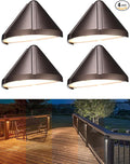 LEONLITE 5CCT Low Voltage LED Deck Light 12-24V AC/DC Triangle Stair Railing Light CRI90 IP65 Aluminum Landscape Step Fence Lighting 1800K/2700K/3000K/4000K/5000K Oil Rubbed Bronze Pack of 4