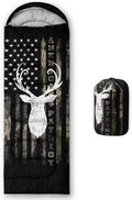 Axolotl Deer Camo Sleeping Bag Deer Antlers Army Camouflage Camping Bag in Warm Cold Weather US Flag Wild Animal Hunting Waterproof Backpacking for Traveling Outdoor Camping Gear Gear Equipment