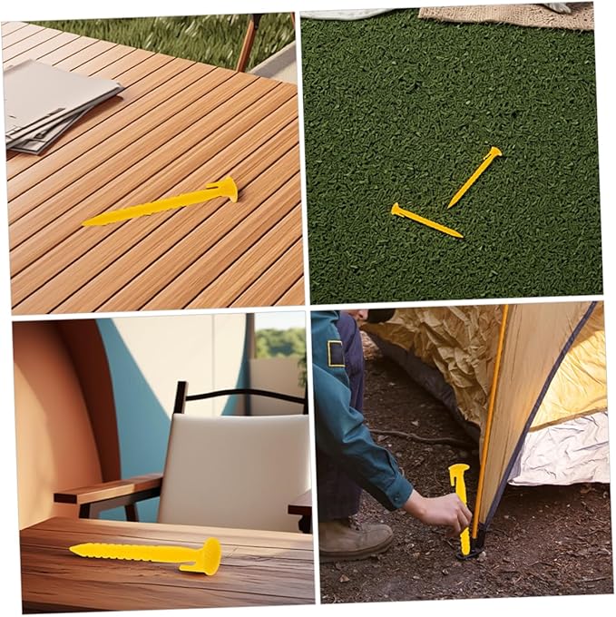 36Pcs Serrated Plastic Tent Stakes Heavy Duty Ground Anchors for Camping Gardening Beach Umbrellas Lightweight and Portable Anchoring Pegs for Quick Setup and Secure