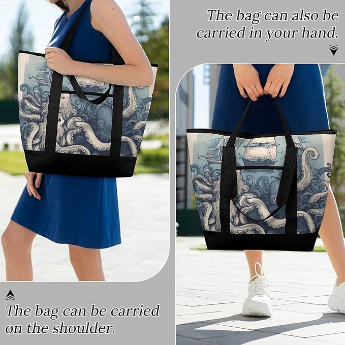 Insulated Shopping BagLarge Reusable Cooler Bags And Friends Printed Foldable Shopping BagTravel Waterproof Shoulder Bag