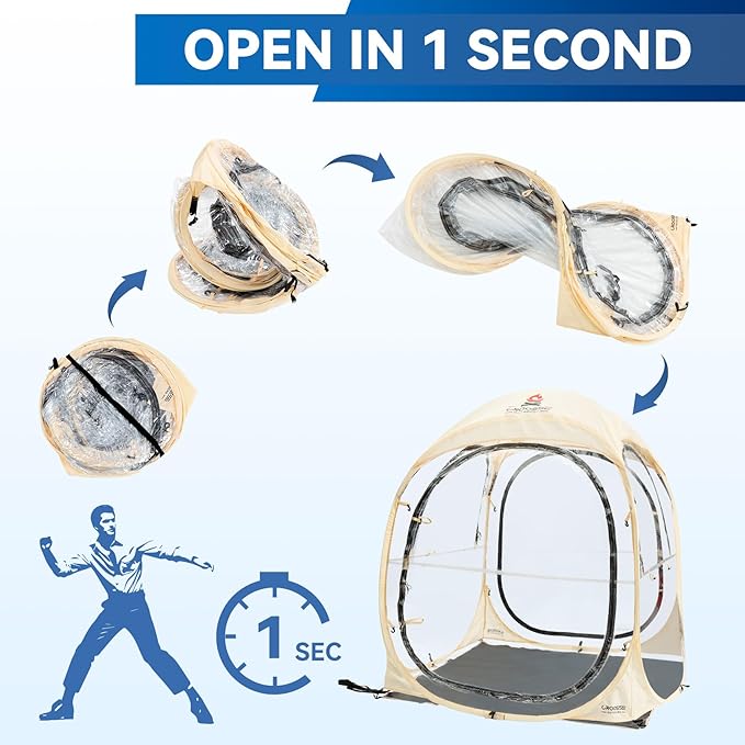 Sports Tent Pop Up Shelter - Instant Pod for All Weather 2/4/6 Person Bubble Tent with Top Cover Waterproof Clear Tent for Sports Events Camping Fishing Cheering and Other Outdoor Activities