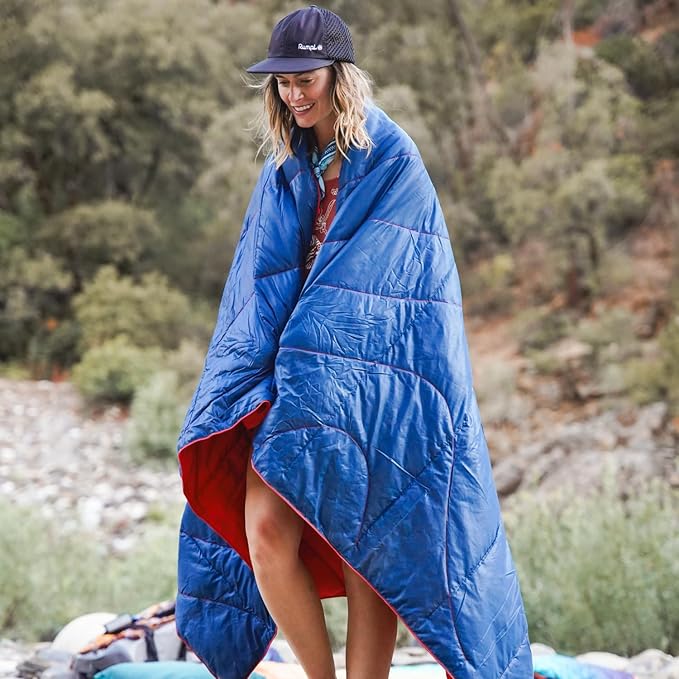 Rumpl Backcountry Puffy Blanket - Packing Comfort Into Uncomfortable Places 100% Recycled Polyester Insulation Lightweight Packable Water Resistant 52 x 75 Ridge Lines