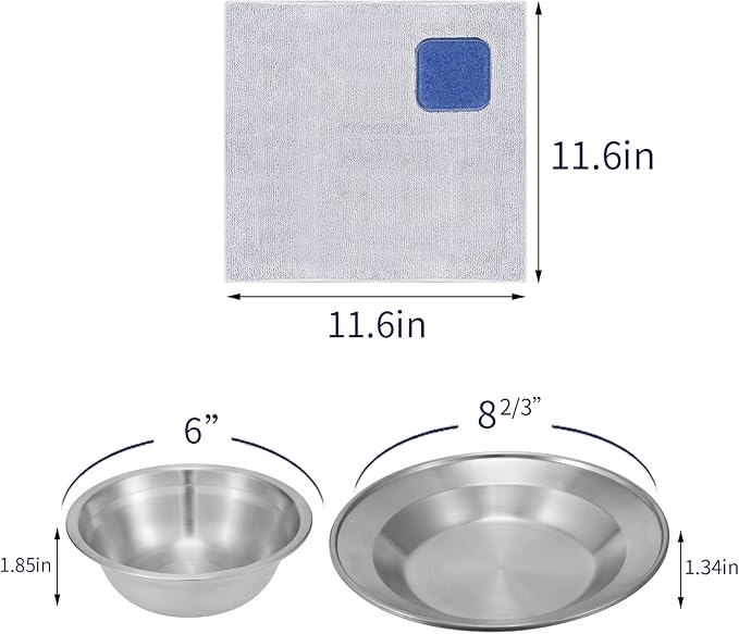 Outdoor Camping Mess Kit - 1 to 2 persons Camping Dishes Includes Cups Bowls Dishes Knives Forks Spoons Etc Camping Dinnerware Set with Mesh Bag is Easy to Carry Camping Tableware Set