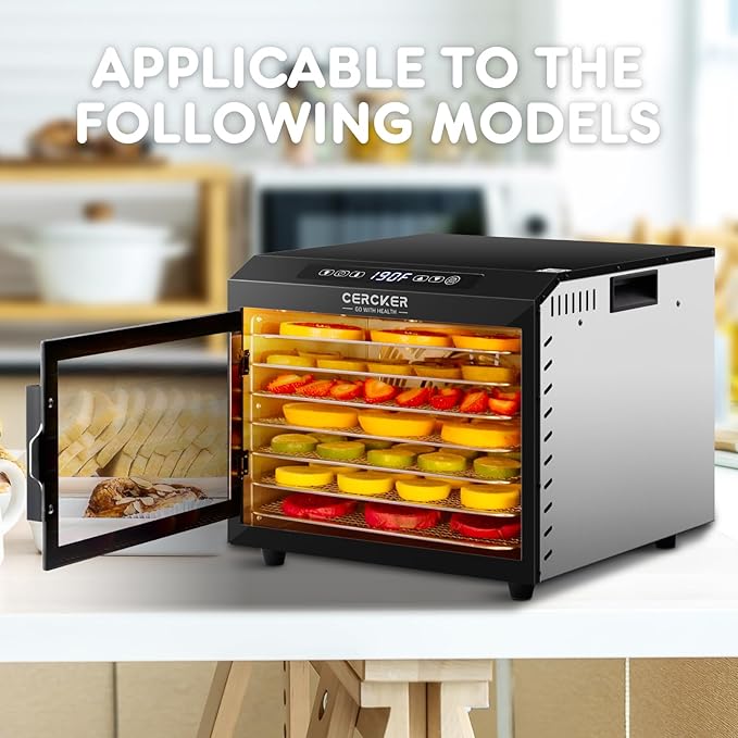 316 7pcs Stainless Steel Dehydrator Tray 9.84 * 12.52in Food Dehydrator Trays 7 Pack Fruit Dryer Trays BPA-Free Food Dryer Accessories