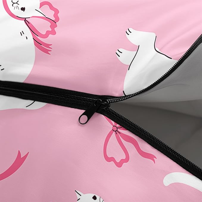 Pink Bow Sleeping BagGirly Princess Bowknot Camping Bag for Girls KidsPink and White Striped Lightweight Warm Portable Outdoor Indoor-Waterproof Cold Weather Resistant for Camping Hiking