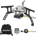 ONLYFIRE Portable Camping Gas Stove Backpacking Camp Stove with Piezo Ignition 1LB Propane Adapter Mini Camp Stove with Carry Bag for Outdoor Cooking Picnic Camping and Hiking GS333