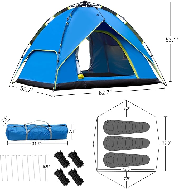 Wind tour Automatic Tent Waterproof Double-Layer pop-up Hydraulic Tent Outdoor Picnic Camping