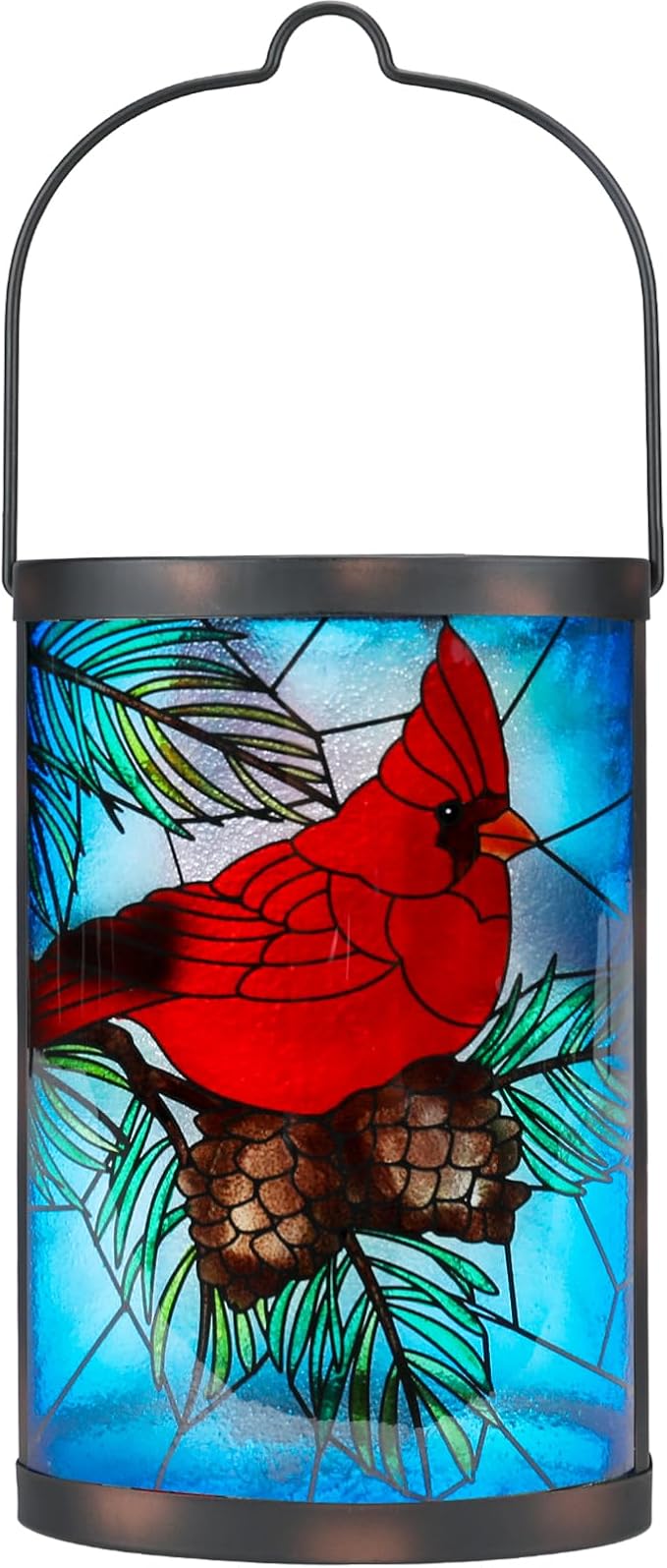 MUMTOP Hanging Solar Lanterns Outdoor Waterproof Christmas Lantern Cardinal Solar Lights Outdoor Decorative Solar Lanterns Tabletop Lamp for Patio Garden Yard Christmas Decor
